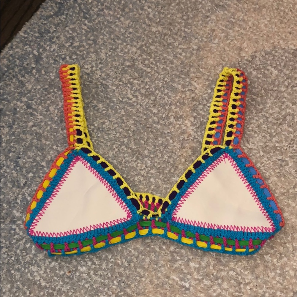 Floralkini crocheted bikini top